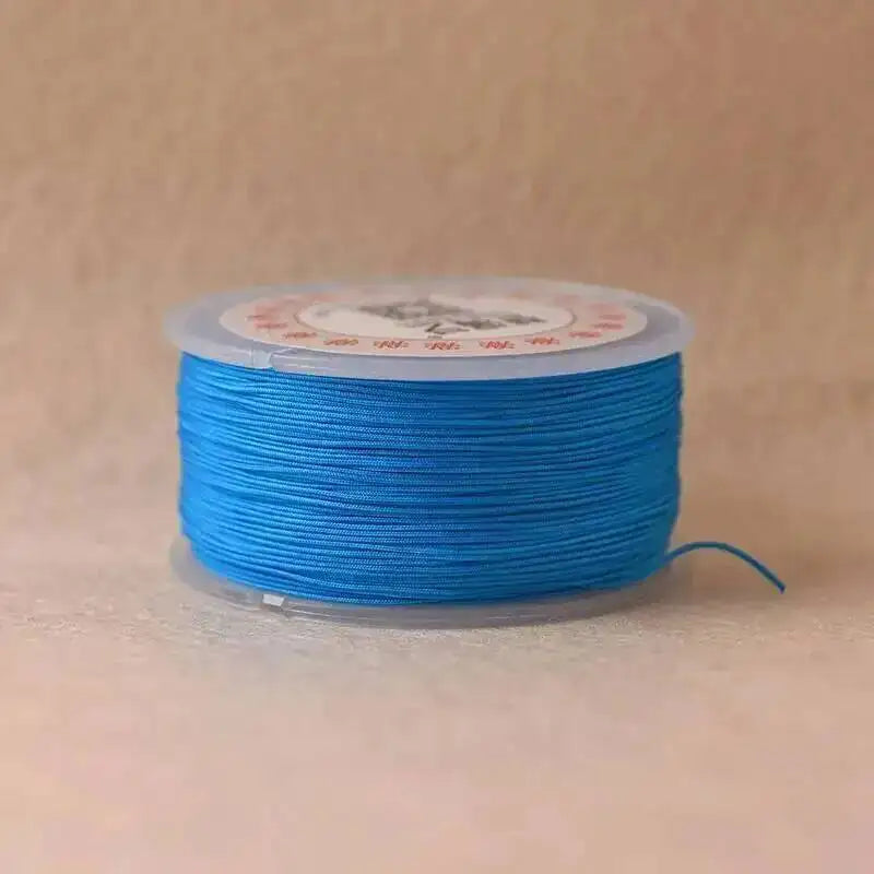 0.8 mm 65m Nylon Cord Thread DIY Tassels Beading String Thread Chinese Knot Macrame Cord Bracelet Braided String Oasis Select 22 lake Blue 0.8mm 65m