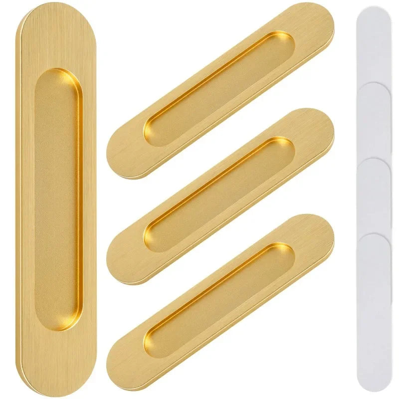 4Pcs Sliding Door Hardware Handle Door Knobs,Self-adhesive Pulls for Kitchen Cabinet Window Glass, No Punching Furniture Oasis Select
