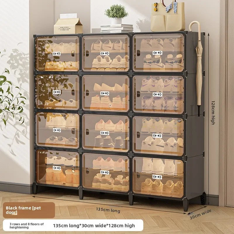 Multi-functional Simple Shoe Rack Plastic Household Indoor Door