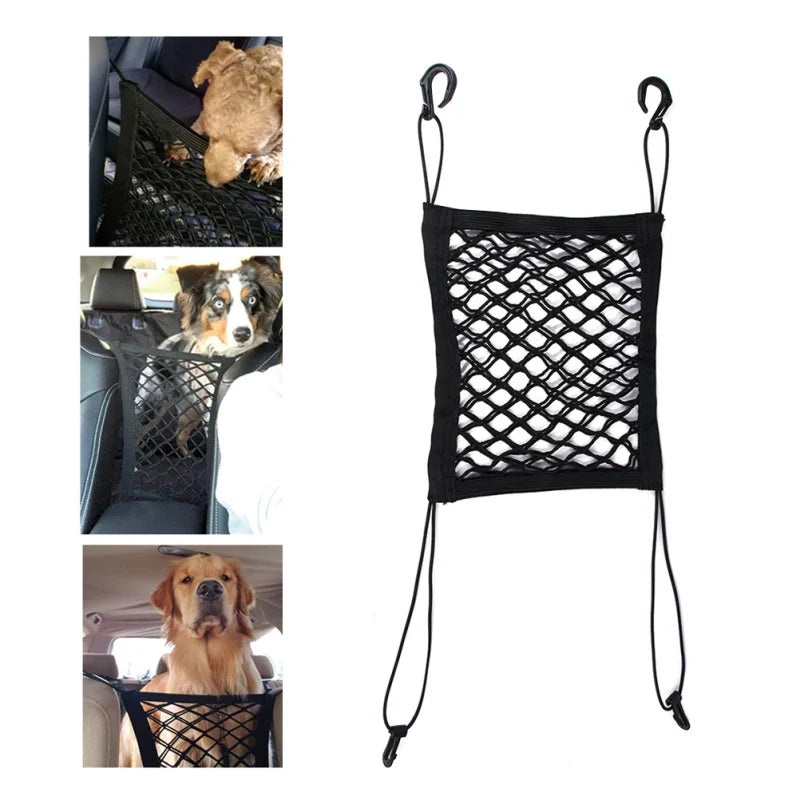 Car Seat Gap Mesh Net Organizer Bag & Pet Barrier | Auto