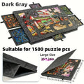 Christmas 6-In-1 Portable Puzzle Table/with Stand and Lid/Felt Puzzle Board/Puzzle Table with Six Drawers That Can Hold 1500pcs Oasis Select 1500pcs DARK GRAY