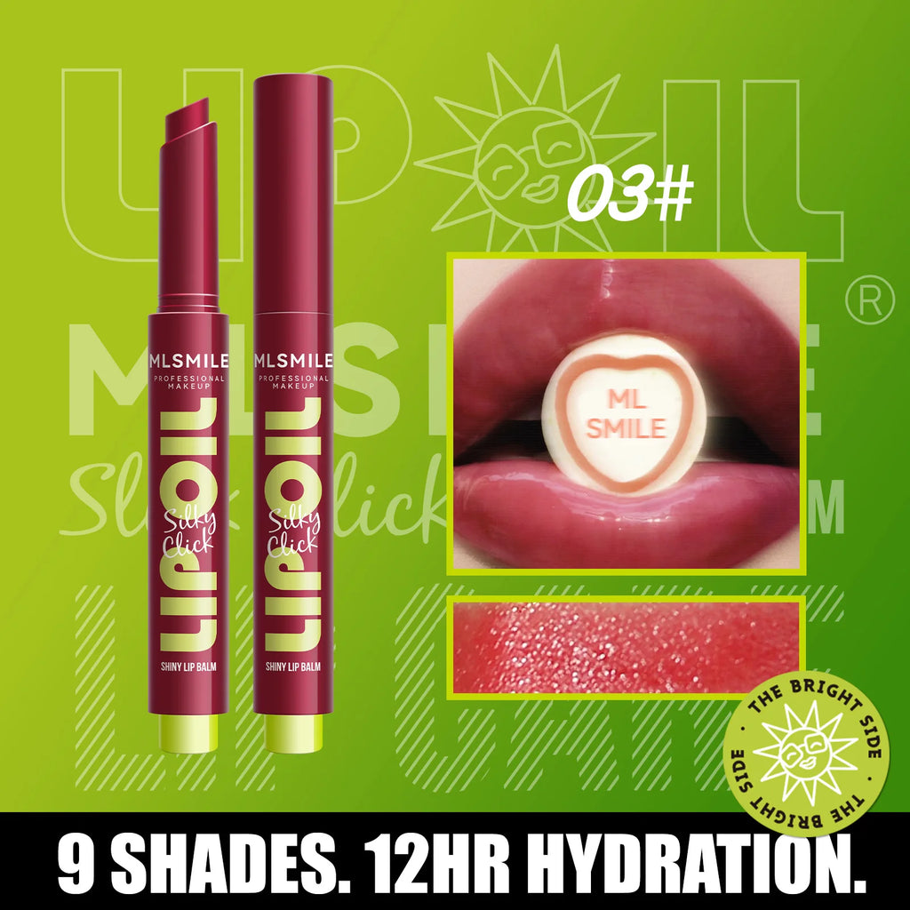 MLSMILE Mirror Gloss Lip Balm Oil – Long Lasting, 9 Shades