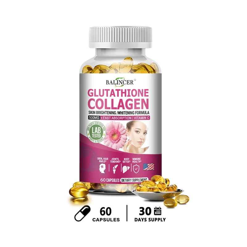 Glutathione 500mg Supplement – Collagen & Antioxidant Support