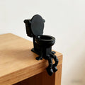 Funny Sitting Toilet Figurine Shelf Sitter with Arms Legs Novelty desktop Ornament decoration for Bedroom Prank Collectorag Gift Oasis Select toilet black 8.9x6.9x5.5cm