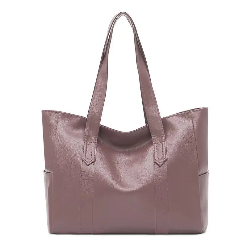 Women's Large Capacity PU Leather Tote Shoulder Crossbody Bag