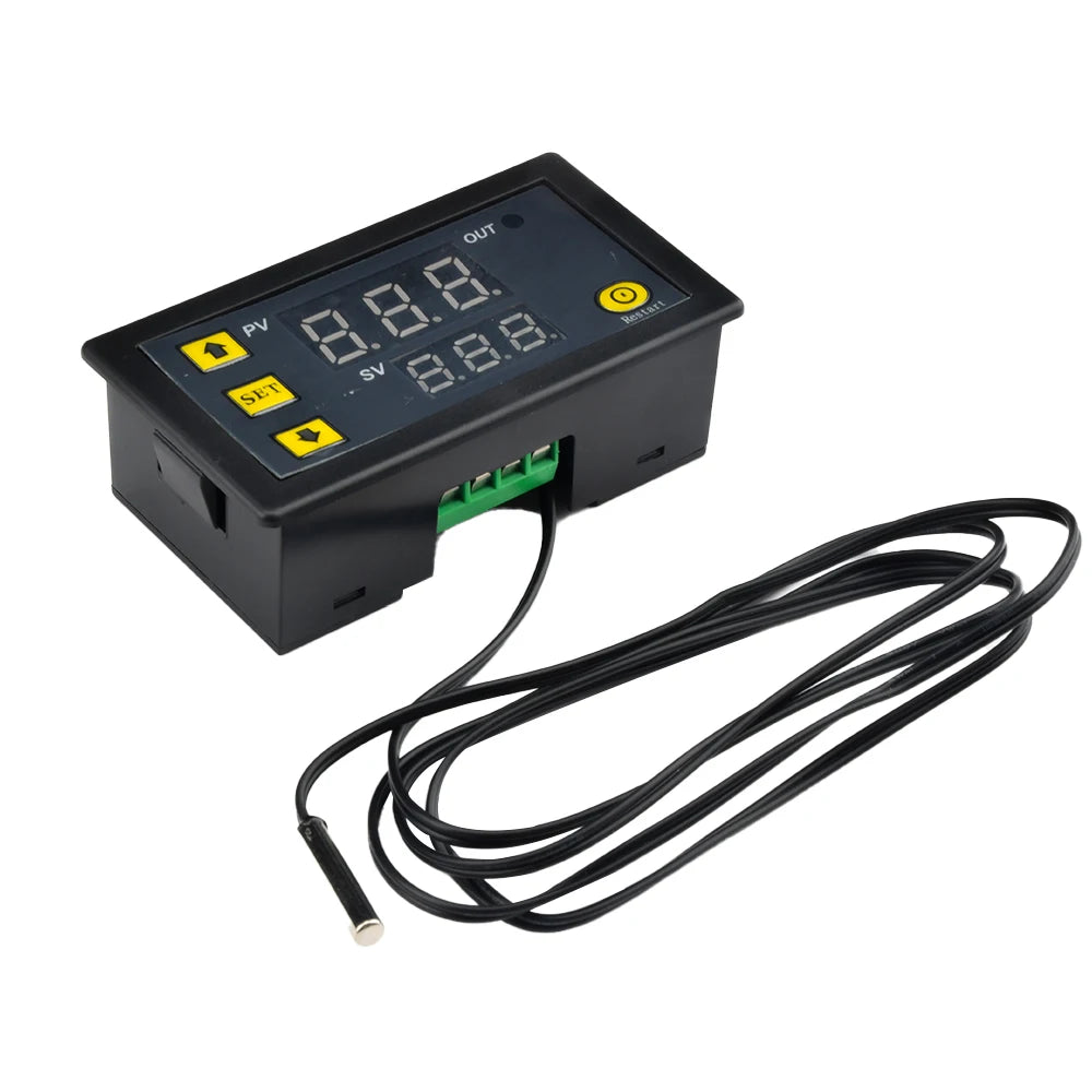 W3230 LED Digital Temperature Controller Thermostat Temperature Control Switch Sensor Red Blue Display Meter DC 12V 24V AC110-22 Oasis Select