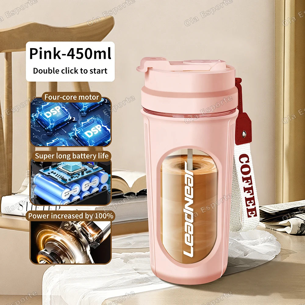 Electric Self-Stirring Shaker Cup 450ml | Protein Mixer Bottle