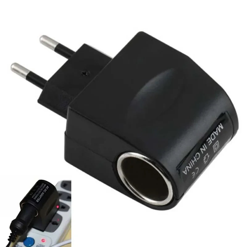 AC to 12V DC Car Cigarette Lighter Wall Power Adapter – EU Plug