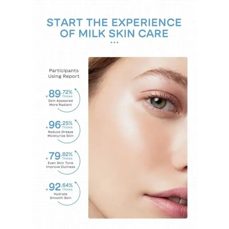 Brightening Milk Skincare Set 5 Piece Nourishing Cleanser Eye Cream Moisturizing Sunscreen Wrinkle Care Facial Treatment Oasis Select