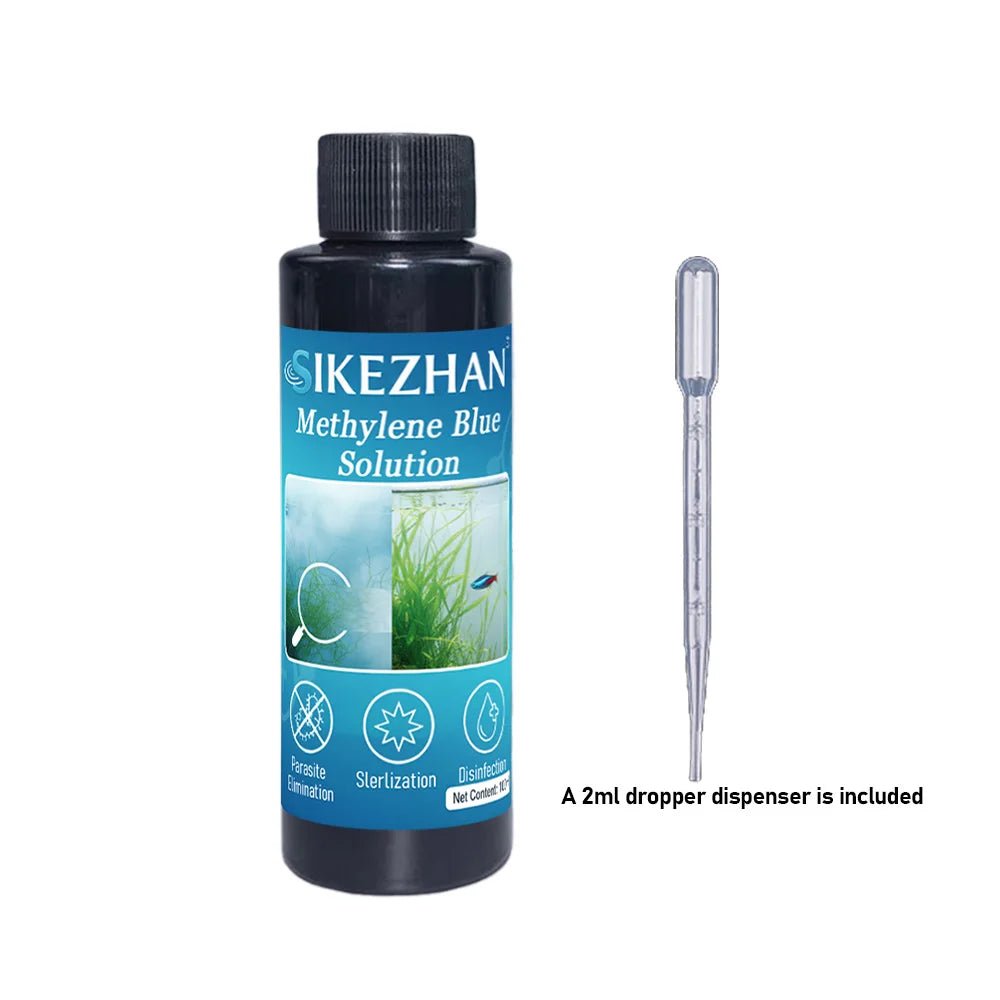 101ml Methylene Blue Aquarium Fish Treatment White Spot Ich Cure Fungal Disease Medicine For Koi Goldfish Betta Tank Care Liquid Oasis Select 1pcs