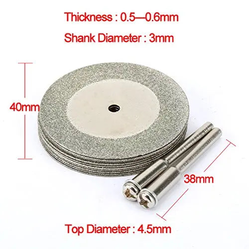 1 Set Diamond Cutting Disc 16mm/20mm/30mm//35mm/40mm Cut Off Wheel 3mm Mandrel Rotary Tool for Jewelry Glass Metal DIY Craft Oasis Select 40mm