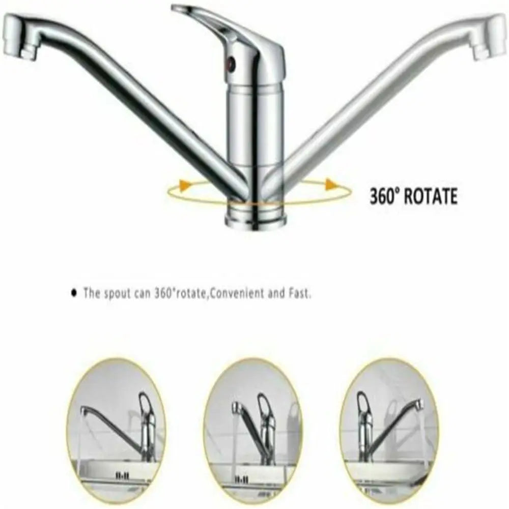 Single Lever Chrome Kitchen Mixer Tap – 360° Swivel Spout
