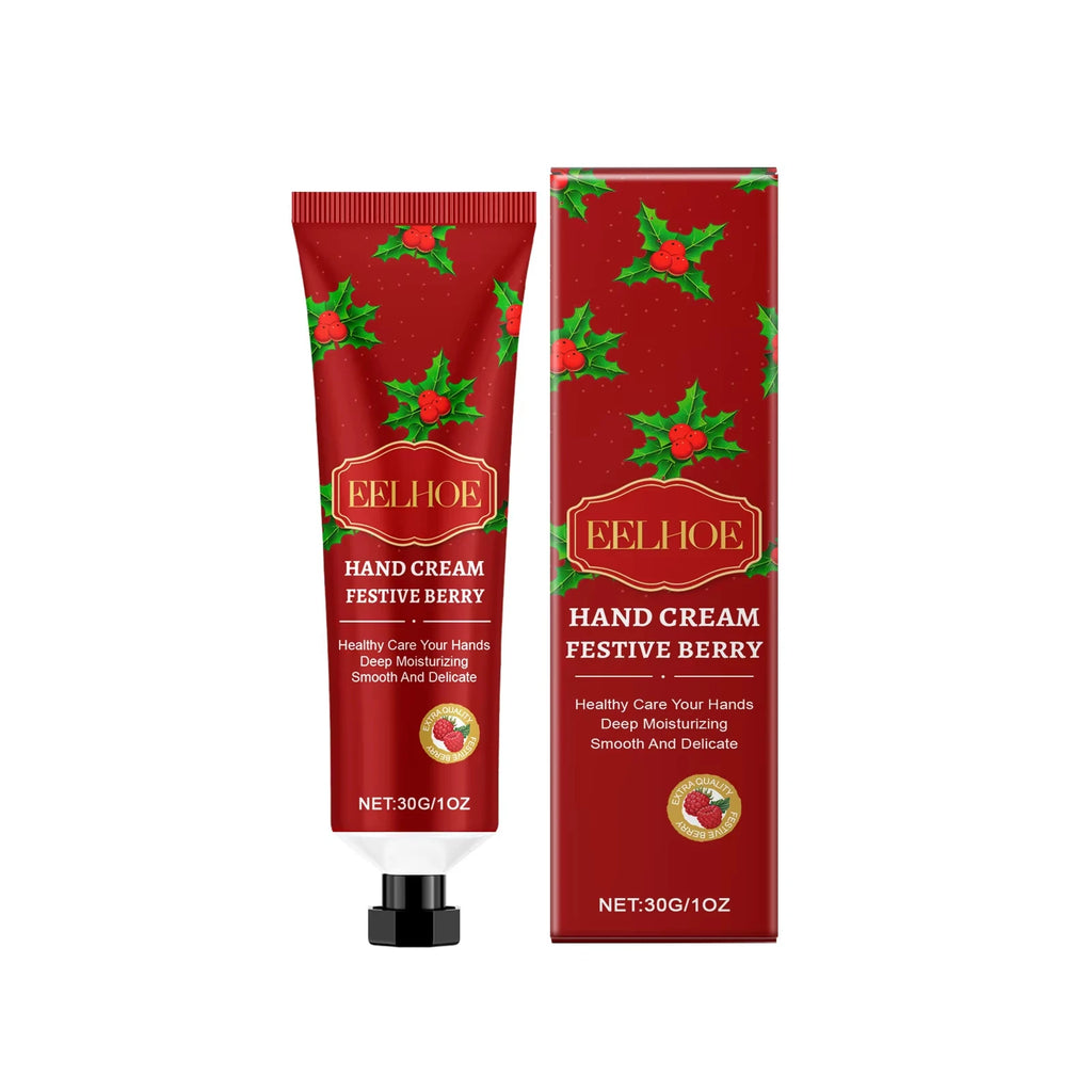 Christmas Hand Cream Moisturizing Refreshing Hand Cream for Dry Cracked Skin Nourishing Anti-Drying Smooth Winter Hydration 30g Oasis Select Berry