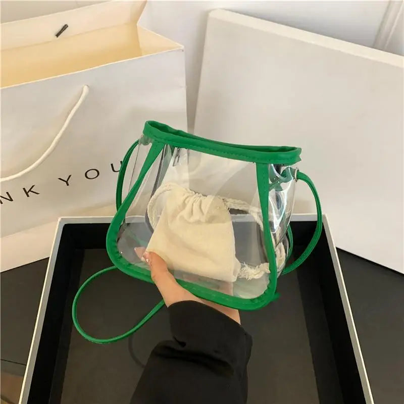 Clear PVC Crossbody Bag – Waterproof 2-in-1 Shoulder Bag