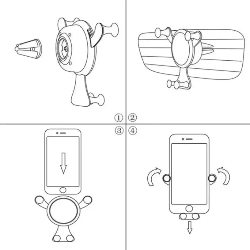Air Vent Phone Holder Gravity Phone Mount Smartphone GPS Support Universal Auto Phone Stand for 4-6 Inches For Iphone Samsung Oasis Select