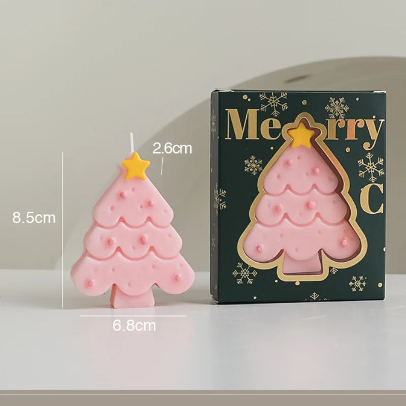 Christmas Scented Candle with Box Mini Christmas Tree Shape Fragrance Candle Home Decor Candle Gift for Friends Women Souvenir Oasis Select As show-1