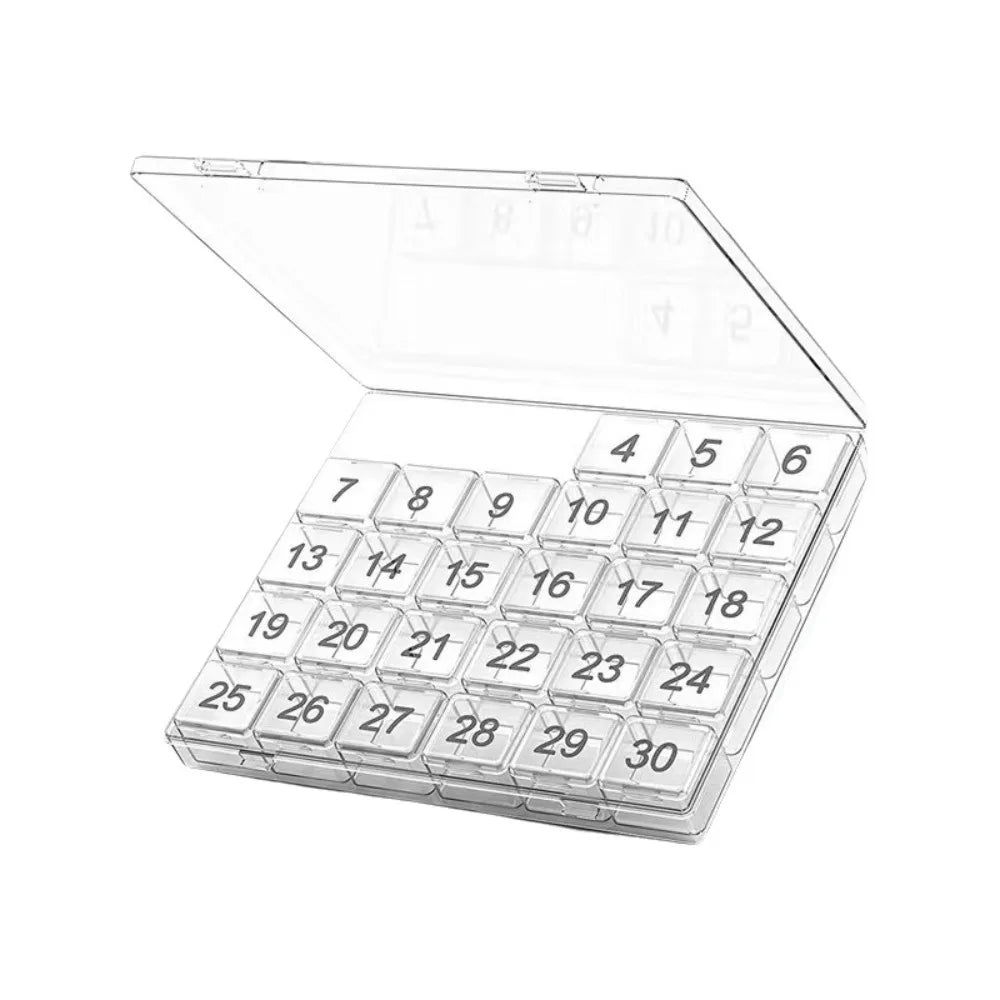 30-Day Monthly Pill Organizer – Transparent Leakproof Case