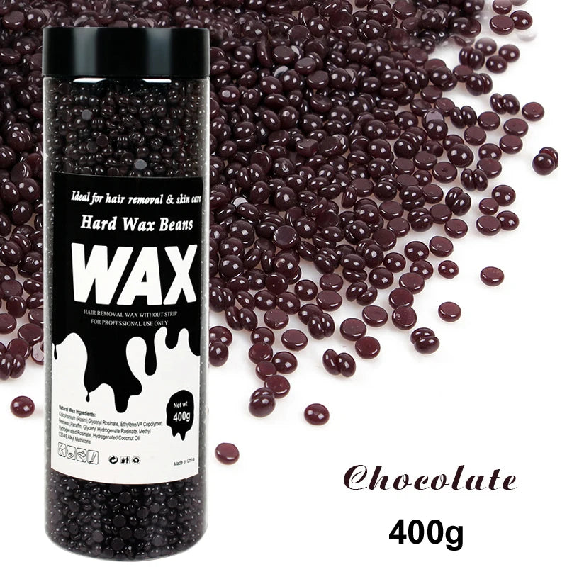 400g Canning Wax Beads For Hair Removal Hot Film Painless Waxing Beads Heating Wax Machine Body Bikini Face Legs Hair Removal Oasis Select 038-400g-Chocolate