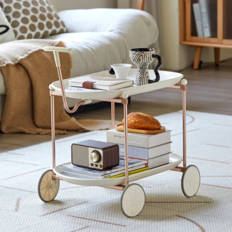 Small fresh lunar rover shelf space aluminum frame storage rack movable living room creative lunar cart Oasis Select