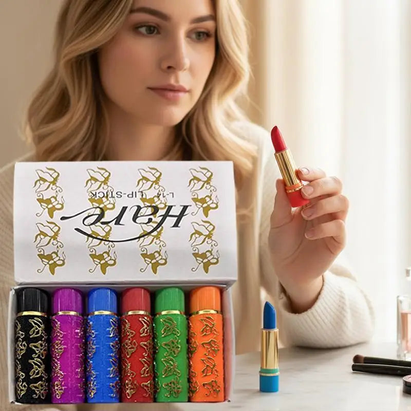 6 Colors Velvet Lipstick Magic Matte Lip Blam Color Mood Changing Sexy Lip Gloss Lasting Moisturizing Waterproof Lip Stick Oasis Select