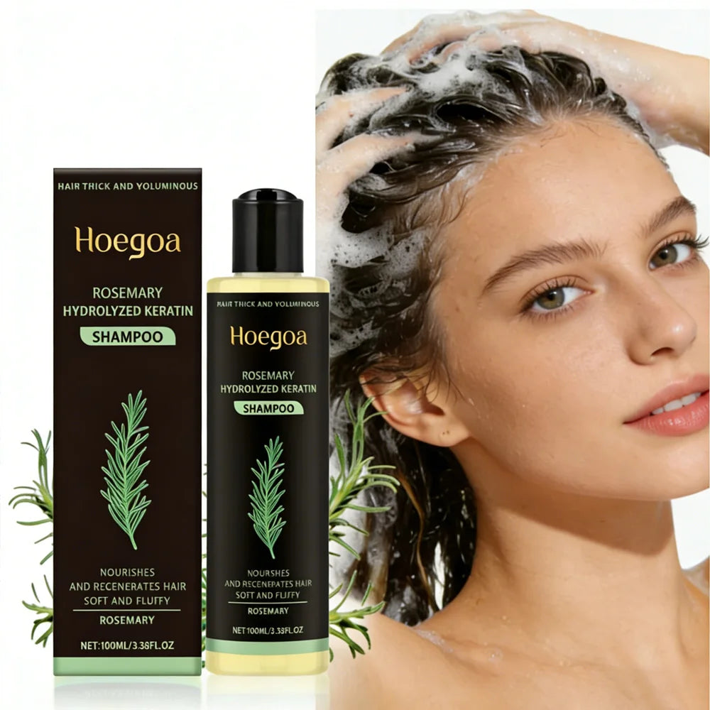 3pcs Rosemary Hair Growth Shampoo Thickening Hydrolyzed Keratin Dry Frizzy Damaged Repair Moisturizing Scalp Cleaning Shampoo Oasis Select
