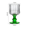 Irregular Wine Glass Vintage Low Leg Drink Coffee Cup Green Cocktail Fruit Glass for Home Ins Drink Mug Red Wine Ripple Cup Oasis Select Green 200ml