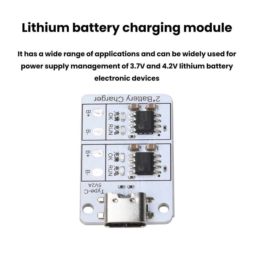 DC 5V 1S 1A Dual Channel Lithium Battery Charging Module 18650 Lithium Battery 3.7V 4.2V Bidirectional Battery Charger Protectio Oasis Select