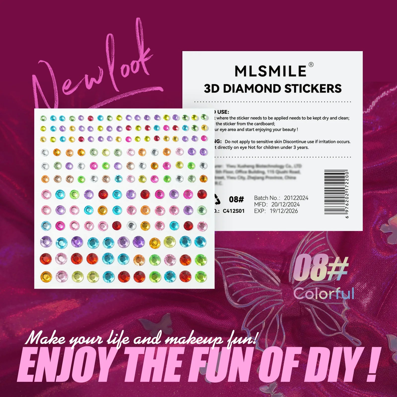 MLSMILE 3D Laser Face Stickers – Eye Makeup Temporary Tattoos