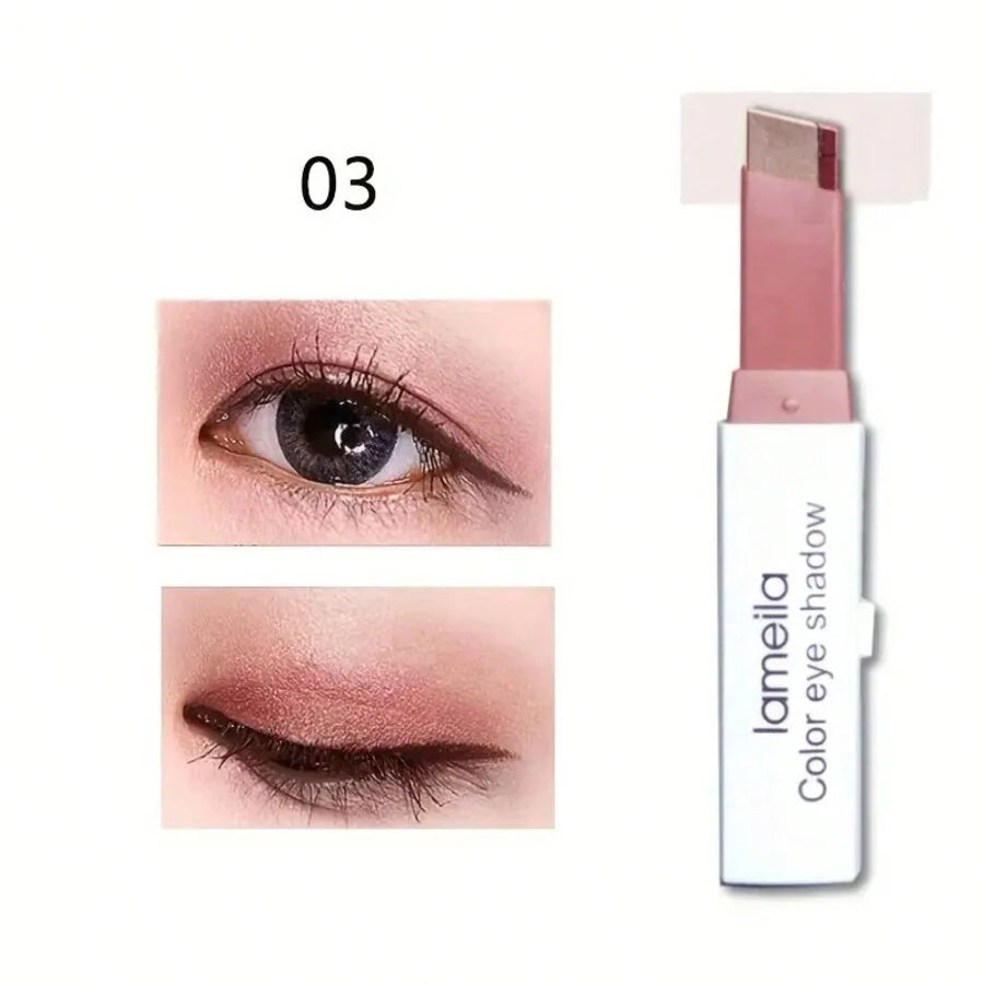 Dual-Color Shimmer Eyeshadow Stick – Waterproof Cream Pencil