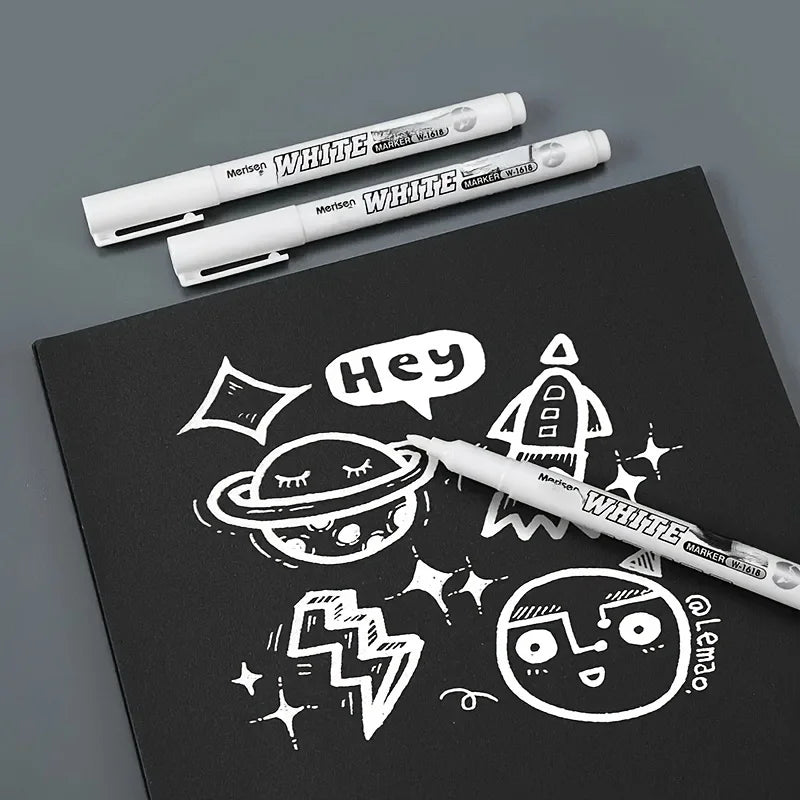 5/1pcs White Marker Pen Waterproof Oil Proof for Plastics Paper Signature Cardboard , Tires, Painting Metal Logistics, Factory Oasis Select
