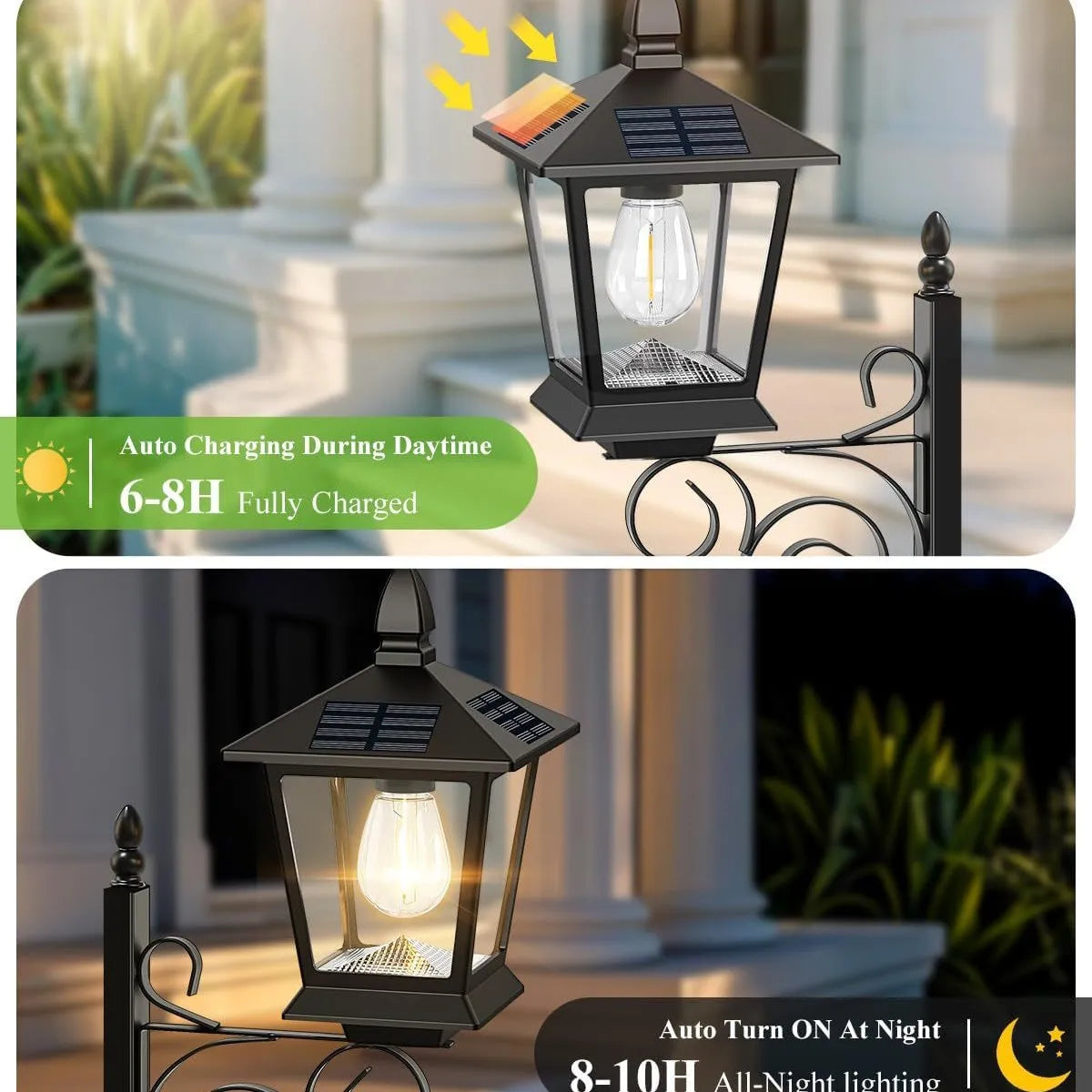 Solar Lamppost with Planter – IP65 Waterproof Outdoor Garden Light