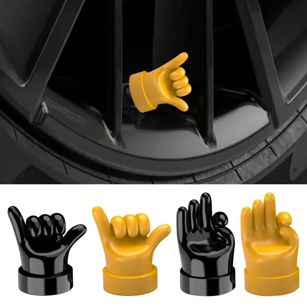 Gesture Tire Valve Stem Caps Covers, Funny Tire Air Caps Universal for Cars,Trucks, SUV, Motorcycles, Bike Oasis Select