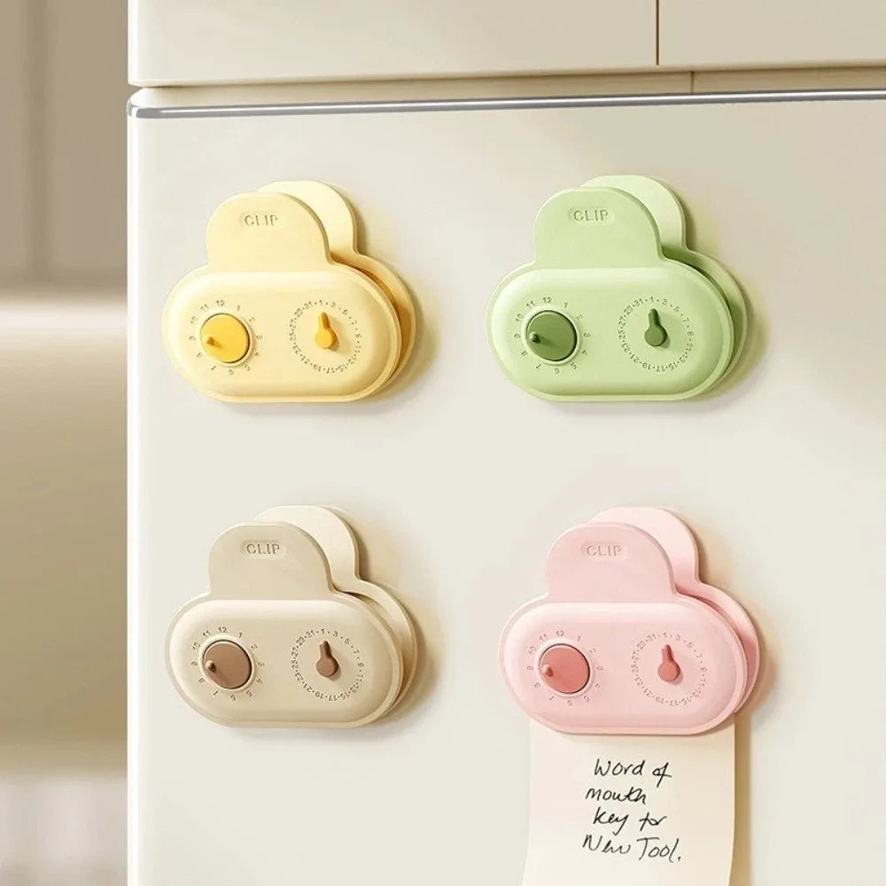 Magnetic Food Bag Clips with Date Dial – Set of 5 | Colorful
