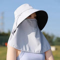 Wide Brim Sunscreen Fisherman Hat for Women Men Outdoor Lightweight UV Protection Sun Hat Breathable Summer Beach Accessory Oasis Select Light gray