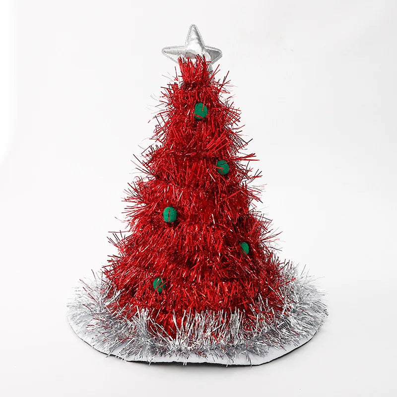 2025 Ins Christmas Tree Hat Creative Xmas Headwear for Girls Tinsel Christmas Headband Party Costume New Year Decor Supplies Oasis Select A 38x34cm