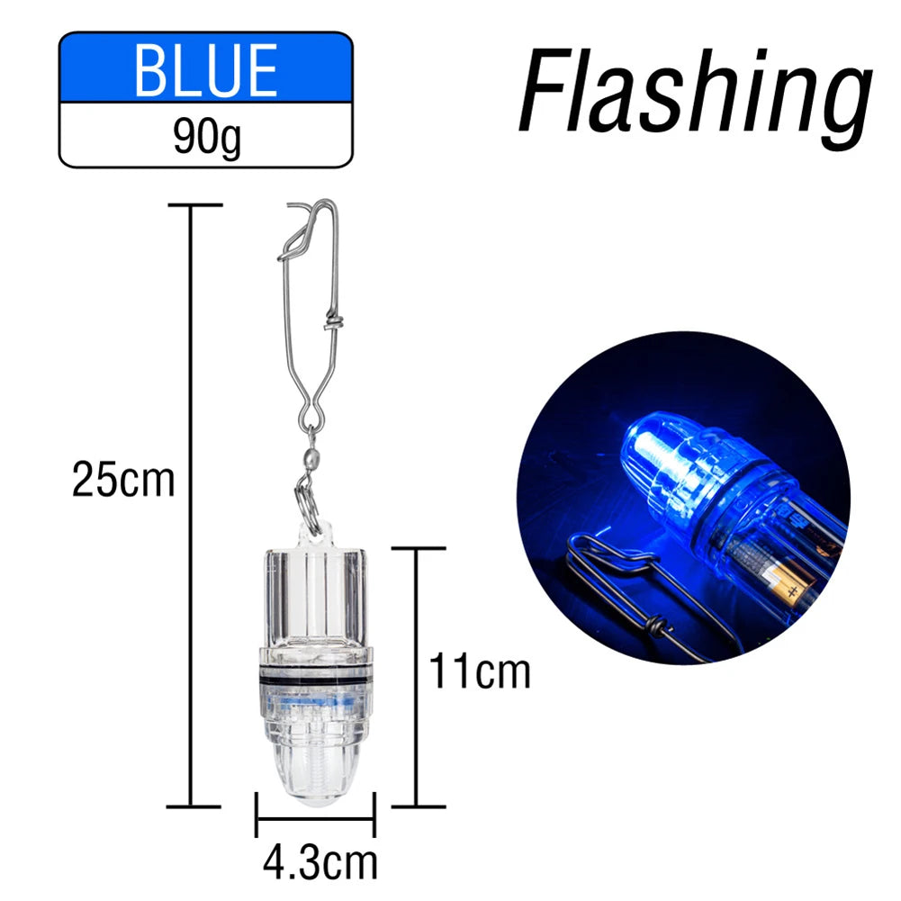 Dual-Mode LED Fishing Light For Deep Sea Waterproof Underwater Luminous Fish Lure Lamp Steady/Flash Underwater Lure Light Oasis Select Flashing-Blue