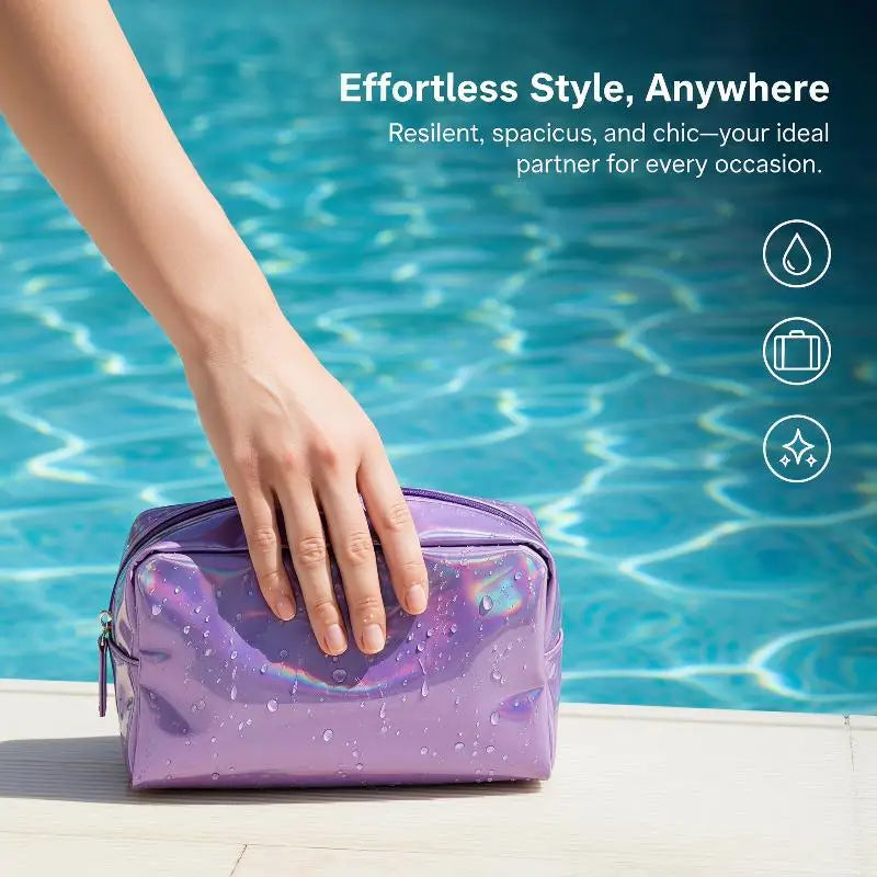 Holographic Laser Cosmetic Bag | Waterproof Travel Makeup Organizer Travel Cosmetic Bag Oasis Select
