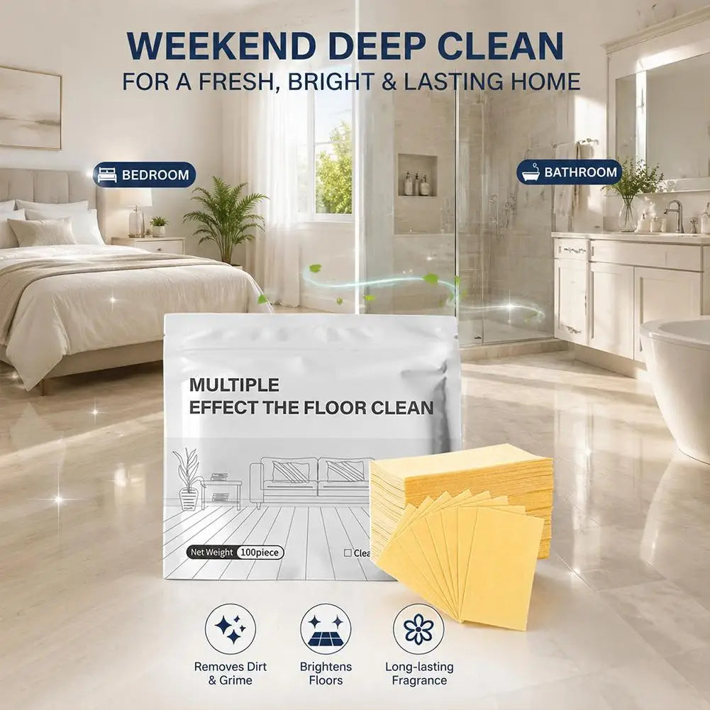 100PCS Water-Soluble Floor Cleaner Tablets Sterilizing Fragrant Remove Yellow Dirt Multi-Purpose Cleaning Sheets for Bathroom Oasis Select