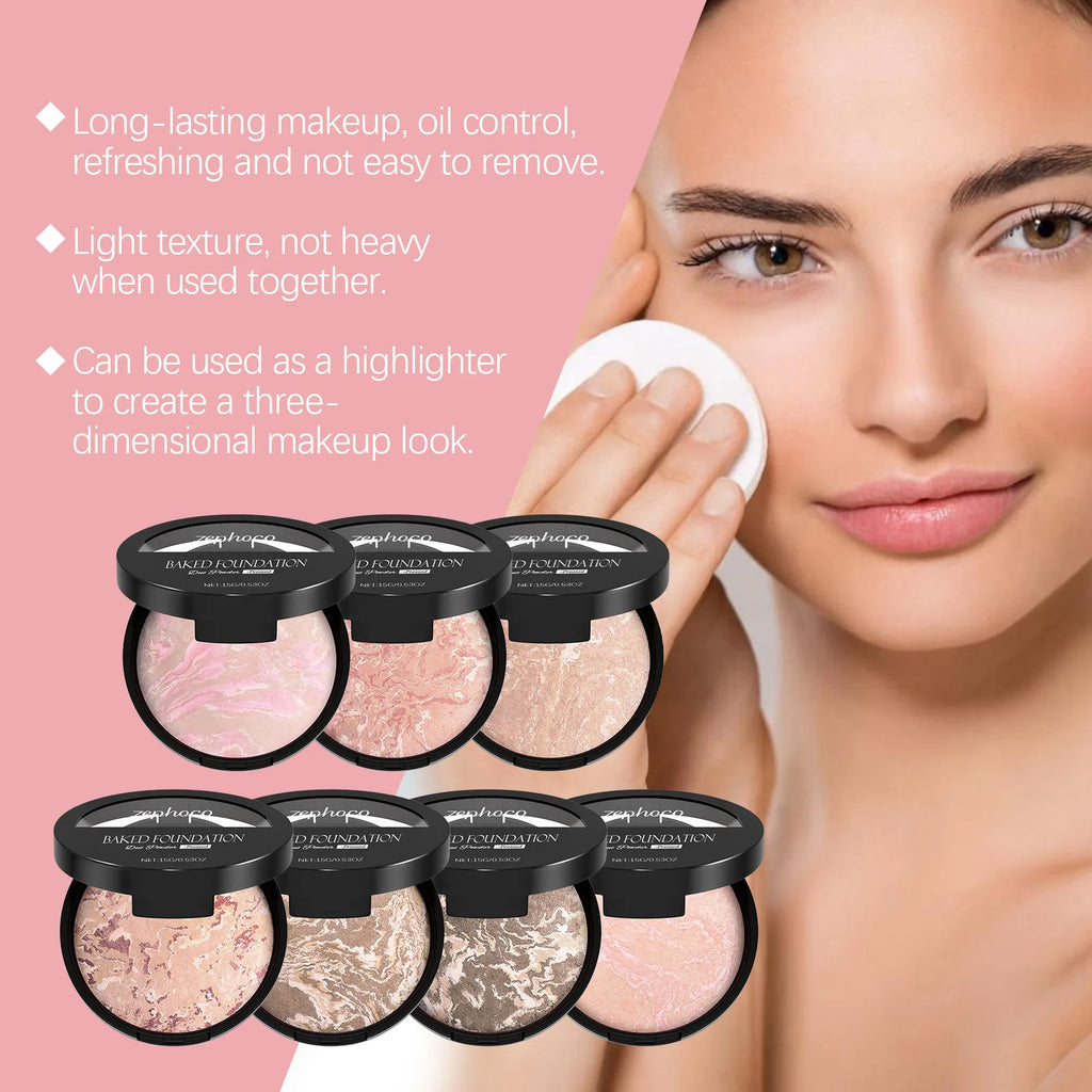 Zephoco Matte Baked Powder Foundation – Oil Control & Colour Correct Baked Powder Foundation Oasis Select