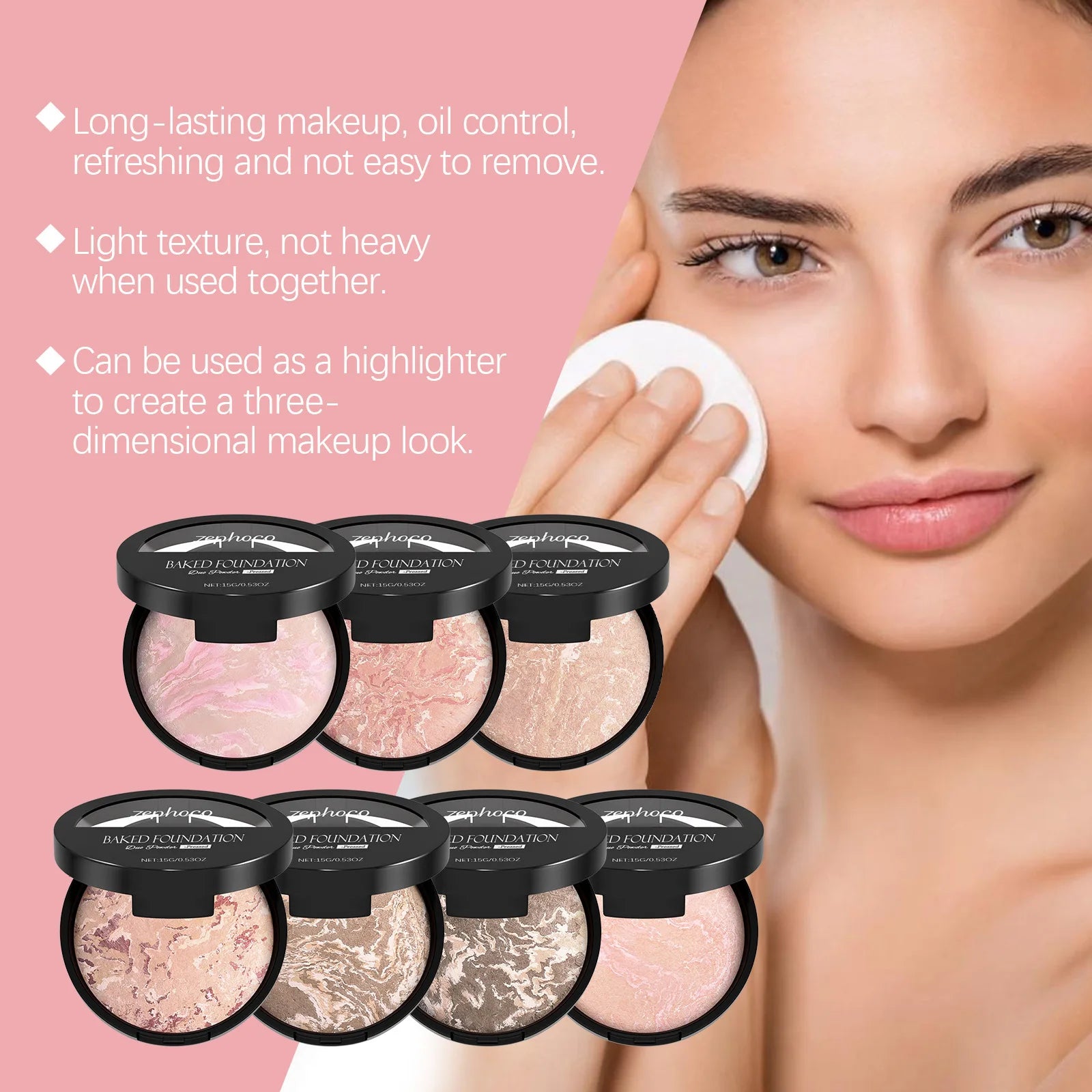 Zephoco Matte Baked Powder Foundation – Oil Control & Colour Correct Baked Powder Foundation Oasis Select