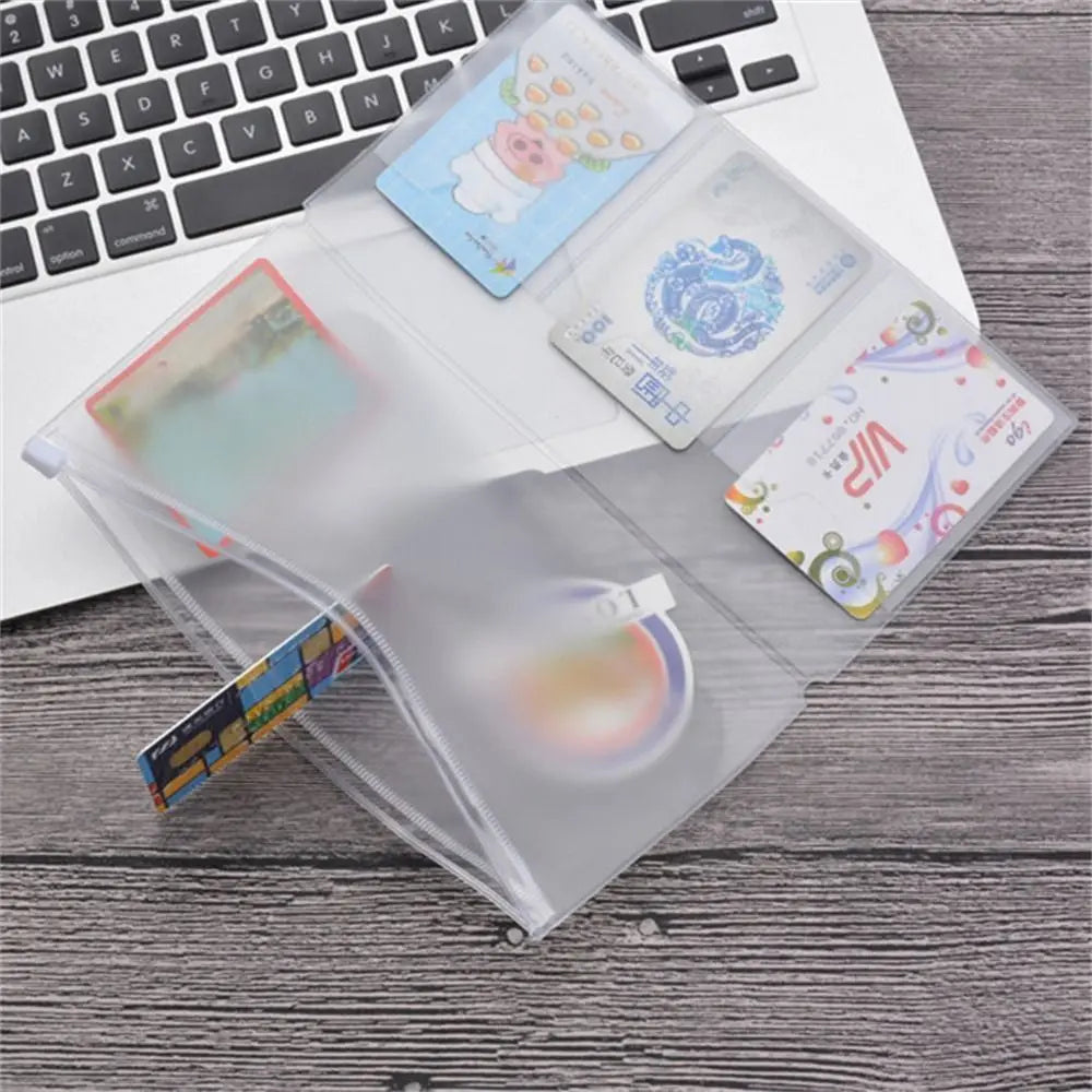PVC Zipper Bag for Midori Travelers Notebook Journal Planner Accessory Card Holder Storage Standard/Pocket/Passport Oasis Select