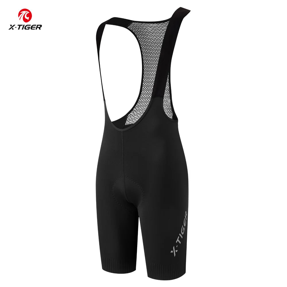 X-TIGER Men's Cycling Bib Shorts 120 Density Padded Professional Cycling Bib Pants MTB Road 8 Hours Long Distance Bicycle Shorts Oasis Select Black Asian-M