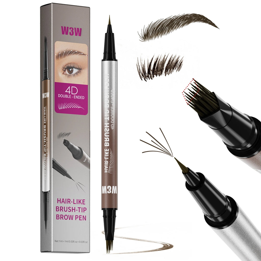 W3W 2-in-1 Waterproof Eyebrow Pen & Brush | Natural Brows