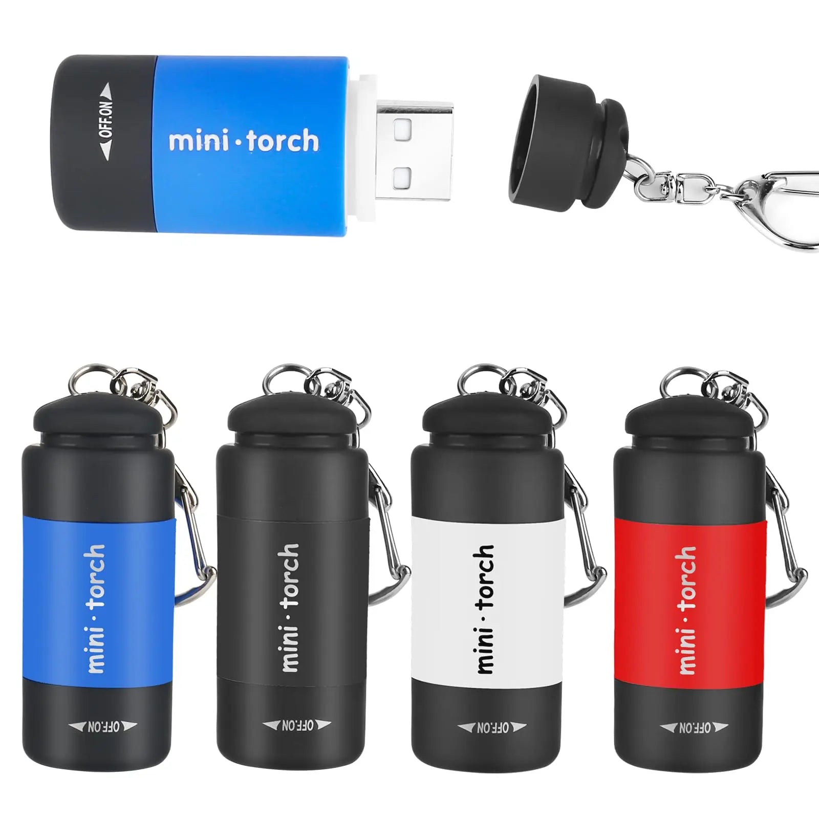 USB Rechargeable Mini LED Keychain Flashlight – Waterproof