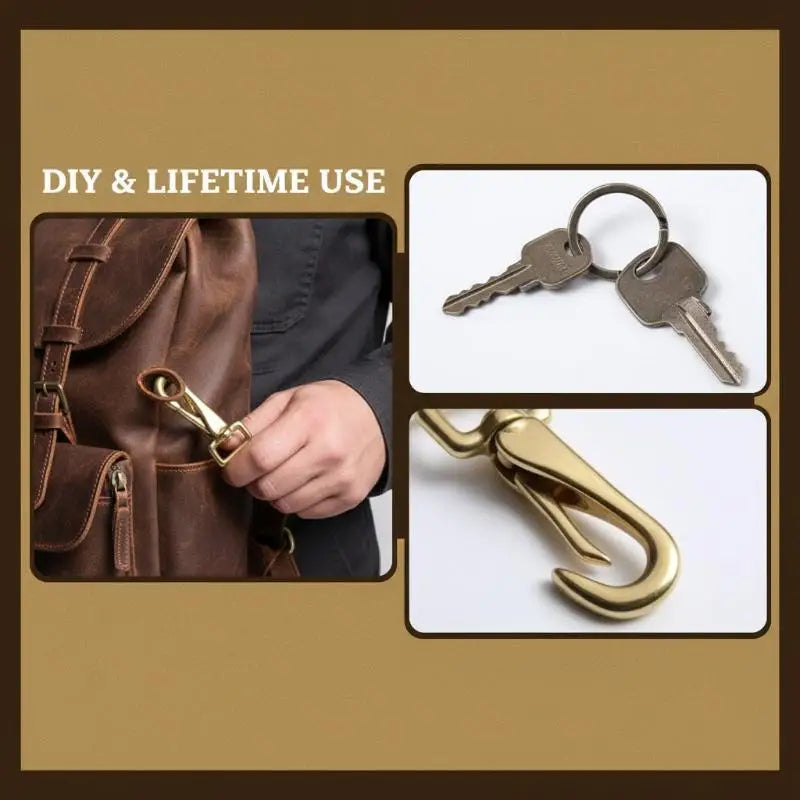 Brass Bag Strap Buckle Pet Leash Adapter Durable Metal Fastener for Dog Cat Traction Rope Accessory Oasis Select