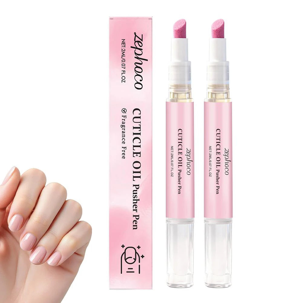2-in-1 Cuticle Pusher Pen for Hangnails & Dry & Damaged Nails, Nail Polish Essence Pen,Cuticle Oil Moisturize Brighten Nail Care Oasis Select 2PCS