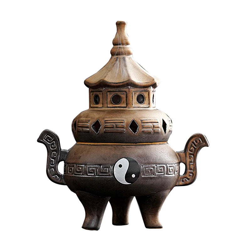 Tall Tai Chi Eight Trigu Stove Living Room Decoration Creative Home Indoor Plate Incense Burner Ceramic Incense Burner Oasis Select