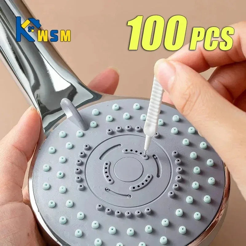 10-100PCS Shower Cleaning Brush Bathroom Micro Nylon Brush Nozzle Anti-blocking Cleaning Tools Bathroom Accessories Oasis Select