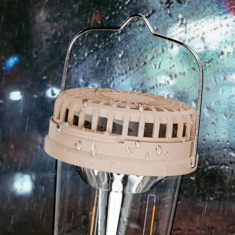 Practical 2 in 1 LED Fan Lantern Foldable Strong Light Camping Lantern with Fan Cool with Handle Portable Electric Fan Household Oasis Select