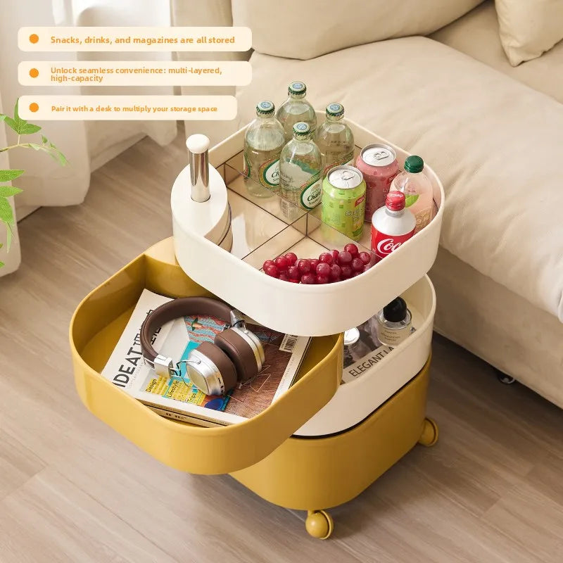Bedside table 360 rotating mobile bedroom small cabinet Douyin Internet celebrity small storage simple locker Oasis Select